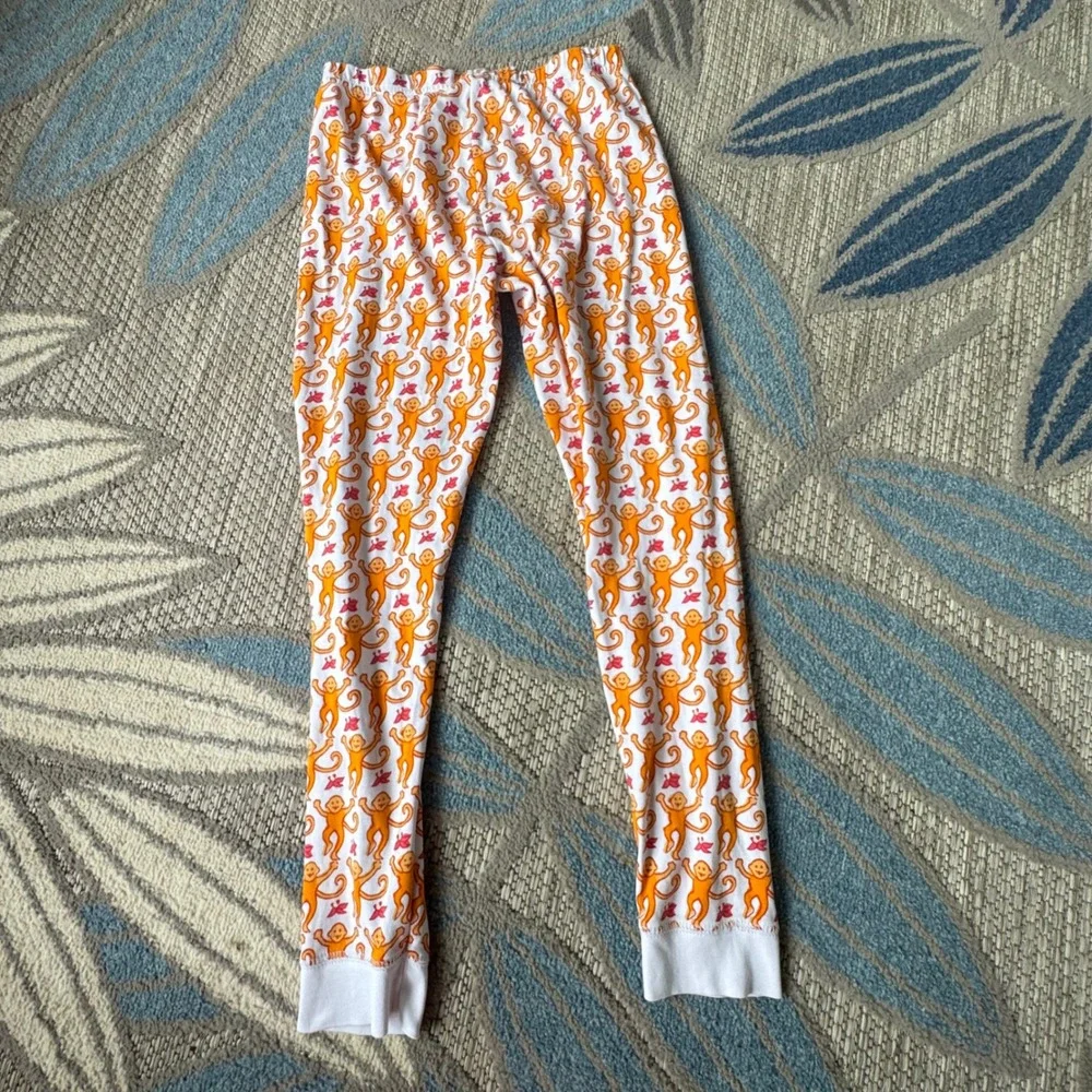 Roller Rabbit Youth Girls Orange Monkey Pajama Pants Bottoms Size 12